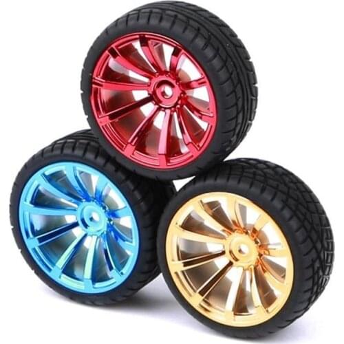 4pcs Dia 65mm Wheel Toys Car Tires Use For DIY Robot Smart Model Shaft Motor Hexagonal Coupling Coupler Connection Wheels