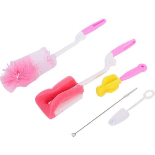 5Pcs Baby Bottle Nipple Cleaner Teat Teapot Tube Pacifier Clean