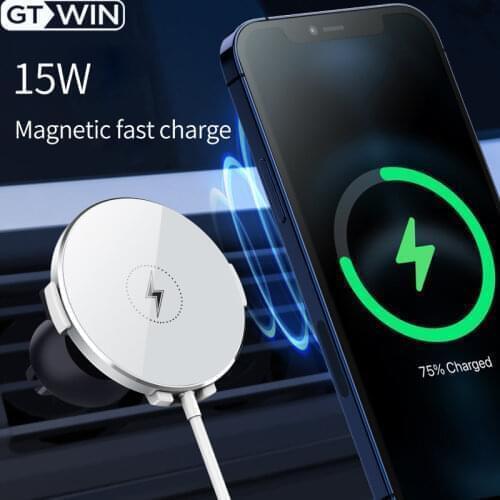 GTWIN 15W Car Phone Holder Wireless Charger Car Mount Intelligent Infrared for Air Vent Mount car charger wireless For iPhone12