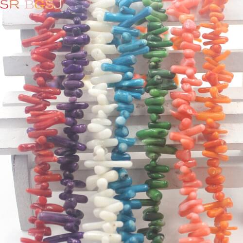 Free Shipping 6-12mm Mini Small Branch Shape Sea Bamboo Coral Chips Spacer Loose Jewelry Making Beads Strand 15"