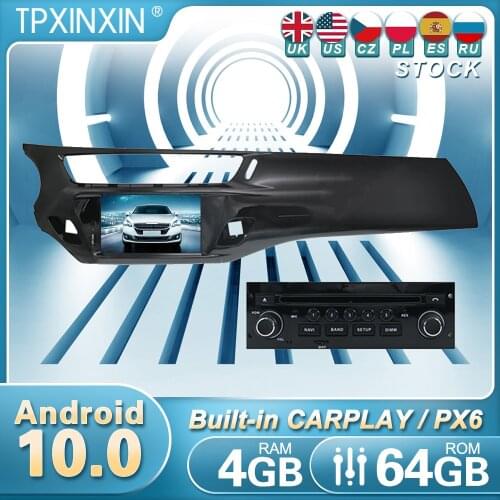 Carplay For Citroen C3 DS3 2010 2013 2014 Android 10 PX6 Car Radio Player GPS Navigation Head Unit Multimedia Stereo WIFI DSP BT