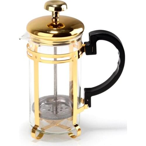 Vpress pot French coffee pot 350ml coffeecakes tea pot filter pot godlen color