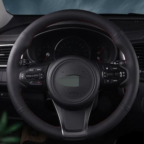 DIY Black Faux Leather Breathable Car Steering Wheel Cover For Kia K2/K3 fcrte KX3 Pegas kx cross zhisportage K5 Sportage R