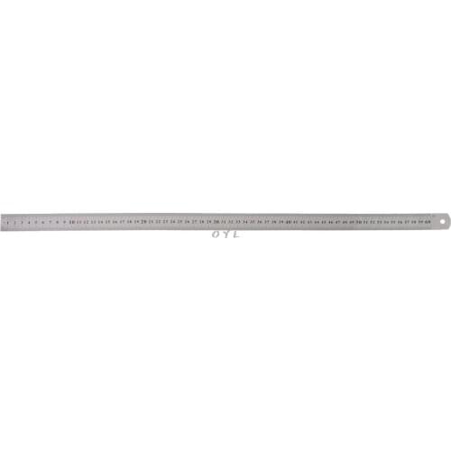 Stainless Steel Double Side Measuring Straight Edge Ruler 60cm Silver
