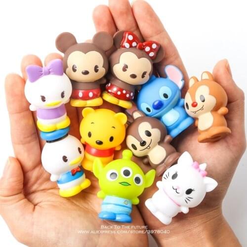 Disney Mickey Mouse Stitch Winnie the Pooh 10pcs/set 4.5cm Action Figure Posture Anime Decoration Collection Figurine Toy model