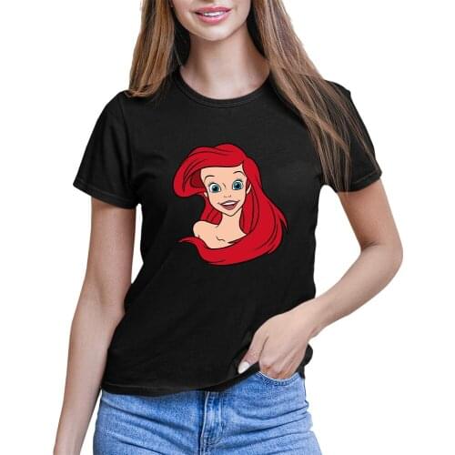 Disney Princess Kawaii Ariel The Little Mermaid Harajuku T Shirt Women Cute Funny Anime Tshirt Cartoon Girls T-shirt Female Top