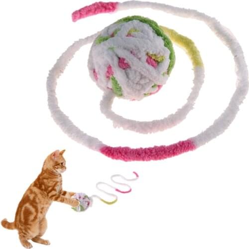 Pet cat toys ball interactive toy scratching toy rope knot cotton ball for cat molaring with tail cat teaser palying chew toy