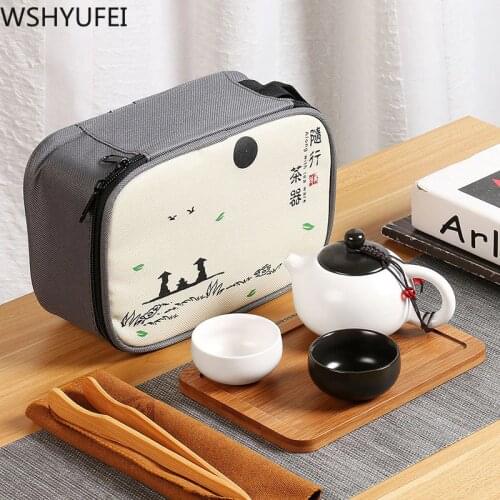 Private Customize ceramics Tea Sets Portable Travel Kung Fu Tea Set Home Office Cups Wine cup Coffee Container Car tea set