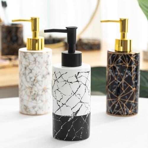 Creative Ceramic Hand Sanitizer Bottle Nordic Bathroom Decoration Press Bottle Home Bathroom Decoration Ceramic Lotion Bottle