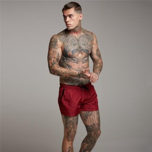 Summer fashion casual mens polyester zipper wild loose shorts beach running gym fitness Bodybuilding shorts men