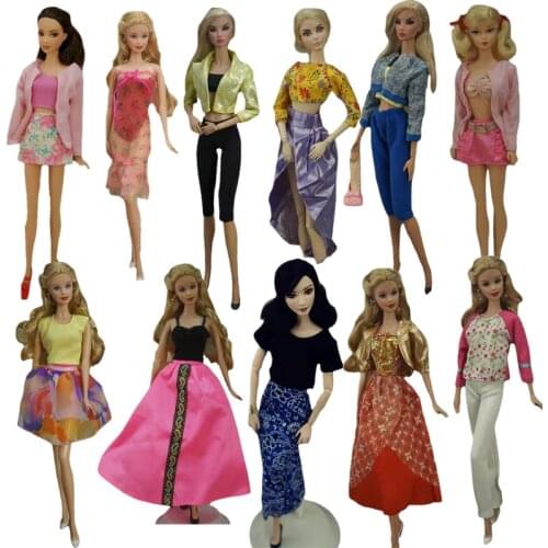 Fashion Princess Doll Dress for Barbie Clothes Set Coat Jacket Shirt Tank Top Trousers Pants Skirt Outfits 1/6 BJD Accessory Toy
