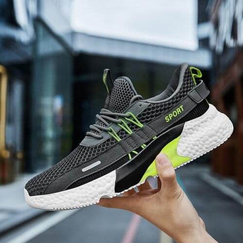 Mens Running Shoes Fashion Outdoor Walking Sneakers 2021 Flat Breathable Casual Trainers White Trending Man Shoes Big 46 Green
