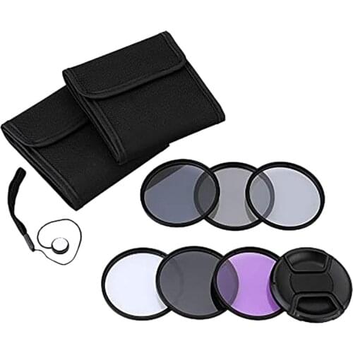 Photography Filter Kit,62mm Lens UV/CPL/FLD/ND(ND2 ND4 ND8) Filter Kit for DSLR Camera, Lens Pen, Filter Pouch