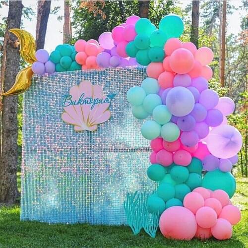 Mermaid Tail Balloon Garland Arch Mermaid Theme Birthday Party Decorations Kids Under the Sea Little Mermaid Balloons Supplies