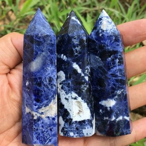 Natuurlijke Blauwe Steen Kristal Spits Quartz Obelisk Wand Healing Stenen Kamer Decoratie Woninginrichting Geschenken Aquarium 8