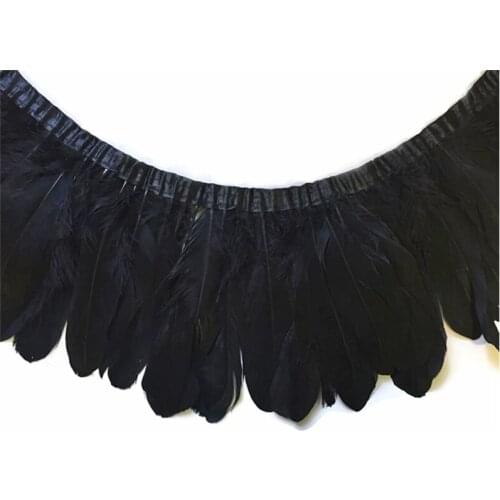 Wholesale 2Meters 10Meters Goose Feathers Trims Dyed Real Geese Feathers for Crafts Fringes Ribbons Skirt Decorative Clothing