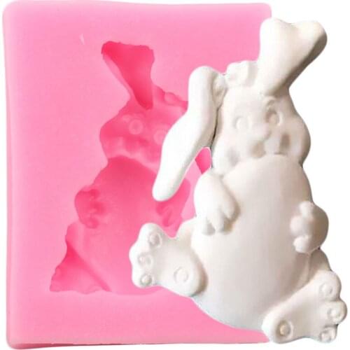 Easter Bunny Silicone Molds 3D Rabbit Fondant Chocolate Mould DIY Party Cake Decorating Tools Soap Resin Clay Candy Moulds