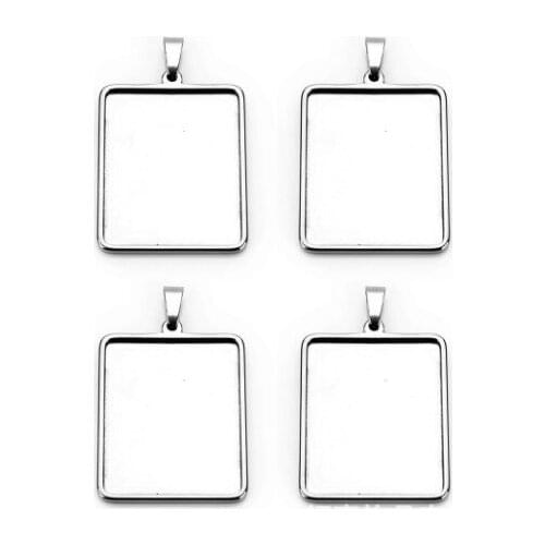 2pcs/lot 25X30mm Rectangular base Connector Metal Alloy Pendant For DIY bracelet Jewelry Making fg3e