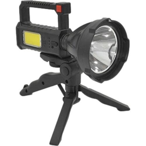 Portable Camping Flashlight USB Rechargeable Searchlight With Bracket Stand Outdoor Adventure Camping Flashlight COB Light