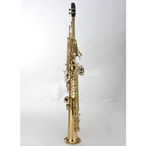 New MARGEWATE Soprano Straight Pipe B Flat High Quality Saxophone Brass Gold Lacquer Surface Sax with Mouthpiece Accessories