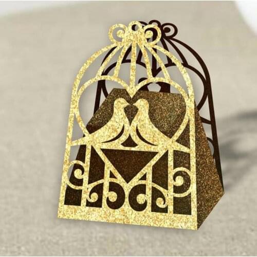 Heart Bird Cage Wedding Gift Box Metal Cutting Dies Stencils For Scrapbooking Photo Album Decoration Embossing Paper Card Craft