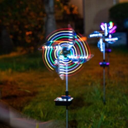 Solar LED Windmill Lawn Light Garden Outdoor Waterproof 32Led RGB Ground Spot Light Terrace Path Street Landscape Lighting Torch