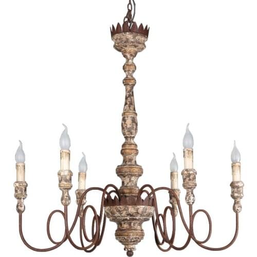 Retro Chandelier Lighting Hanging Lamp Dining Living BedRoom Fixture Round WoodenLoft Suspension Vintage Light