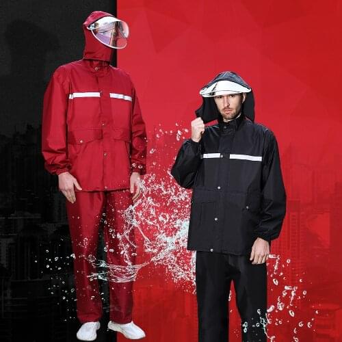 High Quality Waterproof Rain Coat Rainproof Motorcycle Rain Suit for Adults High Reflective Unisex Hooded Raincoat
