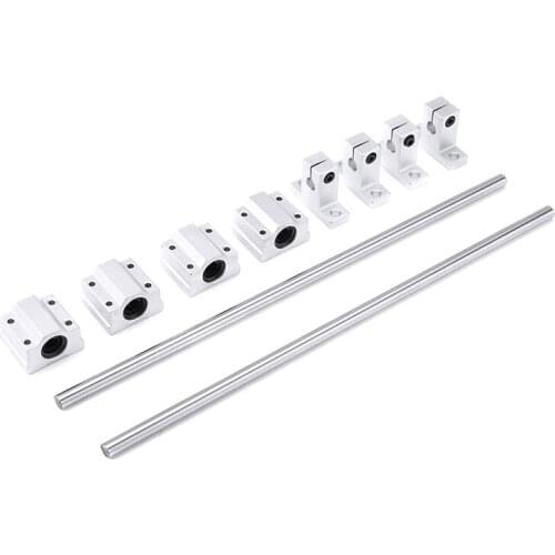 1 Set 8mm 300mm Linear Bearing Aluminum Blocks Chrome Plated Rail Shaft With SK8 SCS8UU Guide Support Bearing Slip Motor