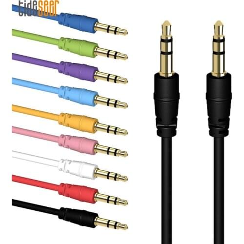 1m Gold Plated Plug Jack 3.5mm Audio Cable M/M Stereo Aux Cord Line For iPhone Car Headphone Speaker MP3/4 PC Wire 2000pcs