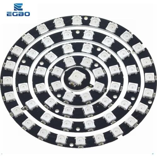 1pcs RGB LED Ring 1Bit 8Bit 12Bit 16Bit 24Bit WS2812 5050 RGB LED + Integrated Drivers Built-in full-color actuate lights Round