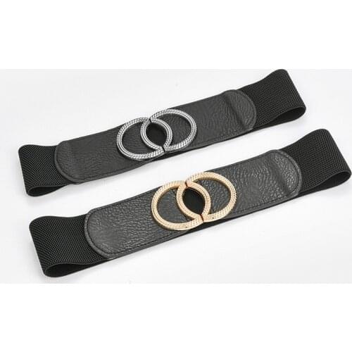 2020 Fashion Korean Style Ring Buckle Elastic Wide Belt Women Wide Cummerbund Strap Belt Waist Female Accessories