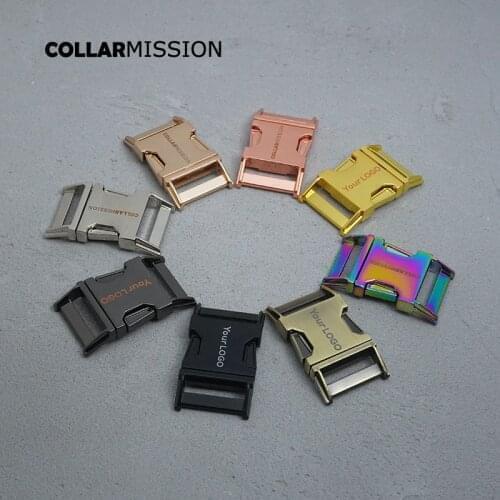 50pcs/lot Side release metal engraved buckle kirsite DIY dog collar accessory security lock retailing 30mm webbing 8 kinds