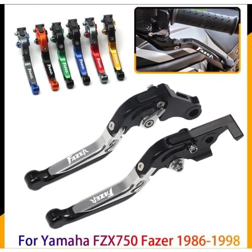 For Yamaha FZX750 FZX 750 Fazer 1986-1998 1997 With Logo 20 Color Motorcycle CNC Aluminum Folding Extendable Brake Clutch Levers