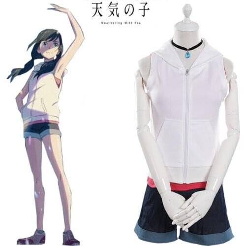 High-Q Anime Cos Weathering with you Amano Hina Cosplay Costume Weathering with you Tenki No Ko Cosplay Costumes Party Sets