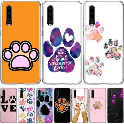 Dog footprint Paw Cover Phone Case for Huawei P40 P30 P20 Mate 30 20 10 Pro P10 Lite P Smart Z + 2019 Coque Shell Capa