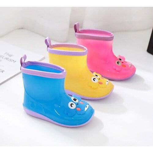 Kids Fashion Cartoon Rain Boots Kid Girls Boys children Rainboots Loverly Waterproof Overshoes Non-slip Rain Wear Water Shoes