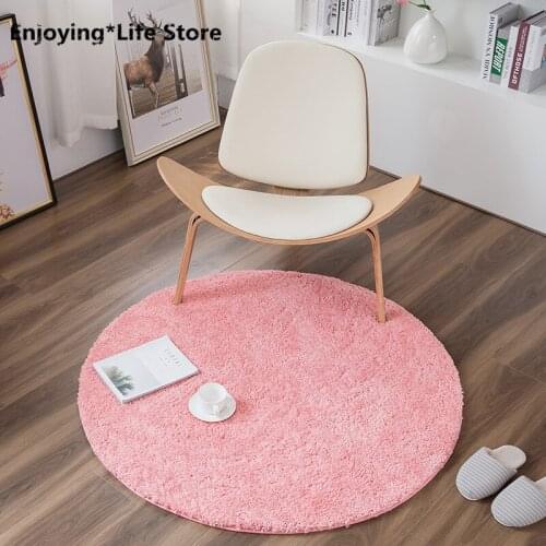 Fleece Fabric Round Carpet Computer Chair Mat Area Rug Bedroom Rug Rugs and Carpets for Home Living Room