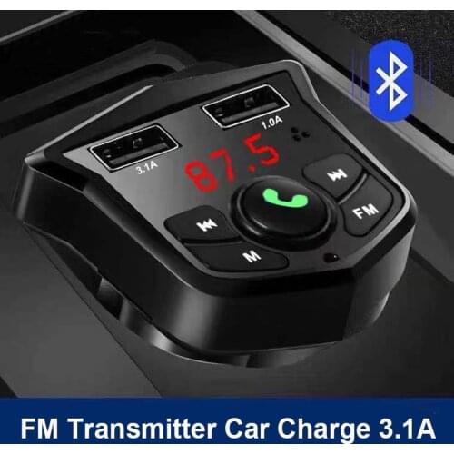 FM Transmitter Wireless Bluetooth 3.1A USB Charger Car Kit Handsfree Car MP3 Audio Music Player Dual USB Radio Modulator Car Kit
