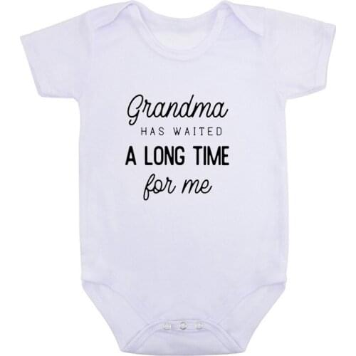 0-24M Newborn Grandma Waited NewBorn Baby Clothes One-Pieces Baby Rompers Toddler Clothing Infant Kids Boys Jumpsuit Outfits
