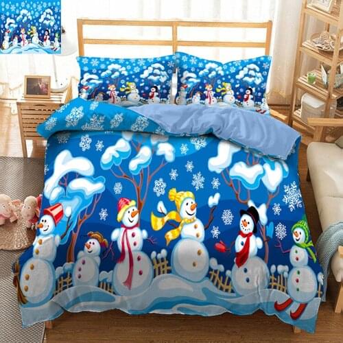 Bedding Set 3D luxury Double room Microfiber Bedclothes Christmas decoration Bed Linens Duvet Cover Set Bed Sheet