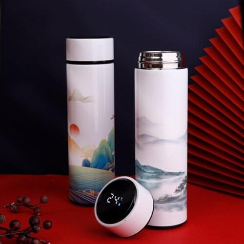 Stainless Steel 450ML Creative Style LED Vacuum Flasks Coffee Mug Water Bottle Temperature Display Thermos Tea Milk Mug
