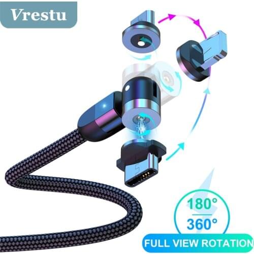 2M Magnetic Micro USB Cable for iPhone Samsung Fast Charging Data Wire Cord Magnet Charger USB Type C 3A Mobile Phone Kabel 540