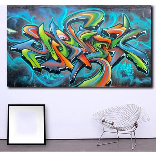 Fashion Printed Abstract Graffiti Painting Oil Painting Wall Pictures For Living Room Home Decor Colorful Free!!! Canvas Art