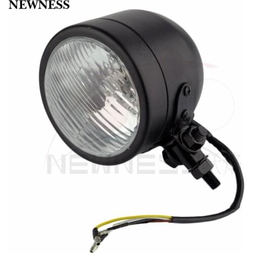 Motorcycle 4" Round Retro Vintage Old School Front Black Headlight Head Light Custom Cafe Racer Bobber Chopper SX650