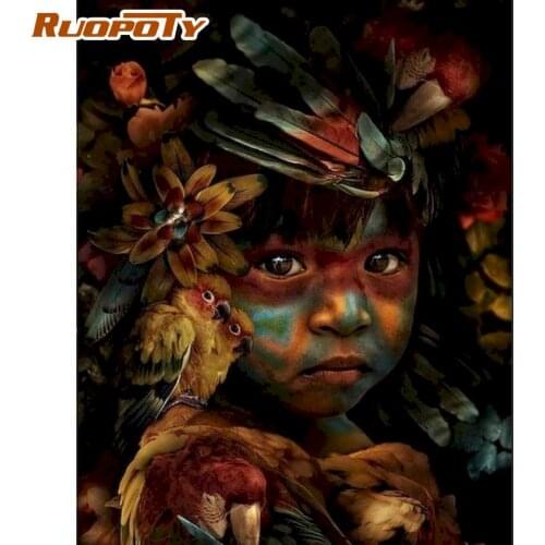 RUOPOTY DIY Painting By Numbers Figure Kit Acrylic Paint On Canvas Girl Wall Art Picture HandPainted Home Decor Gift 40x50cm