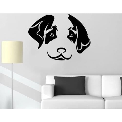 Dog Head Wall Decal Puppy Animal Grooming Pet Shop Vinyl Window Stickers Cute Pattern Kids Bedroom Living Room Home Decor M066
