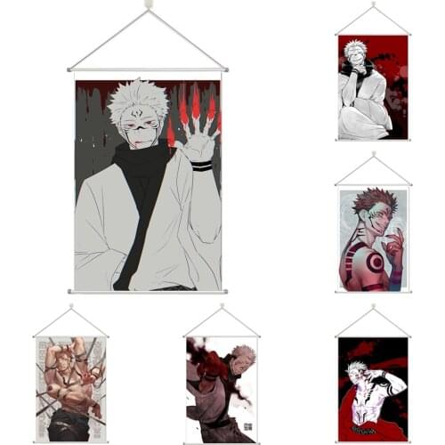 Jujutsu Kaisen Satoru Gojou Sukuna Alloy Fabric Wall Poster Scroll 60x90cm 24x36inches