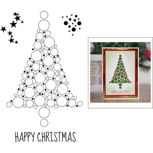 2021 New Christmas Tree Pattern Decoration Clear Stamps For DIY Making Festival Greeting Card Scrapbooking No Metal Cutting Dies