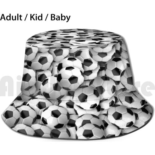 Footballs Bucket Hat Adult kid baby Beach Sun Hats Footballs Soccer Em Wm Goal Worldhip Europeanhip
